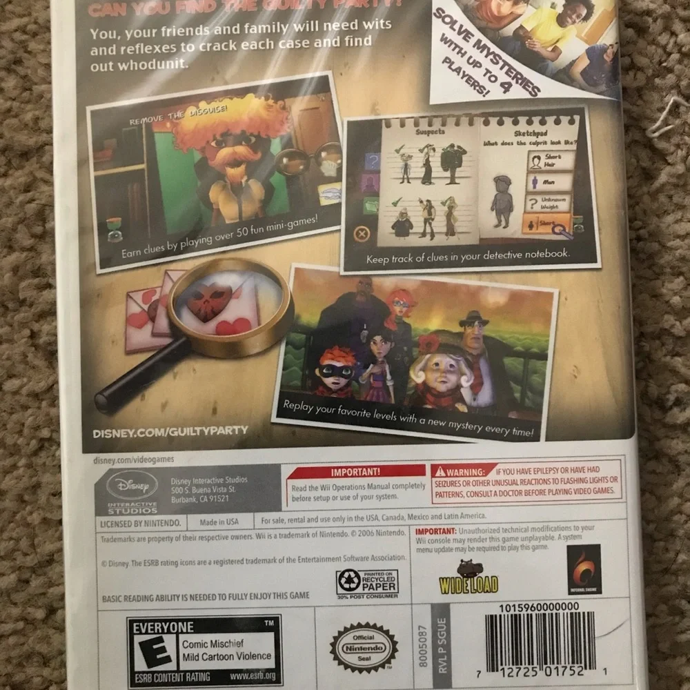 Wii Disney Guilty party video game